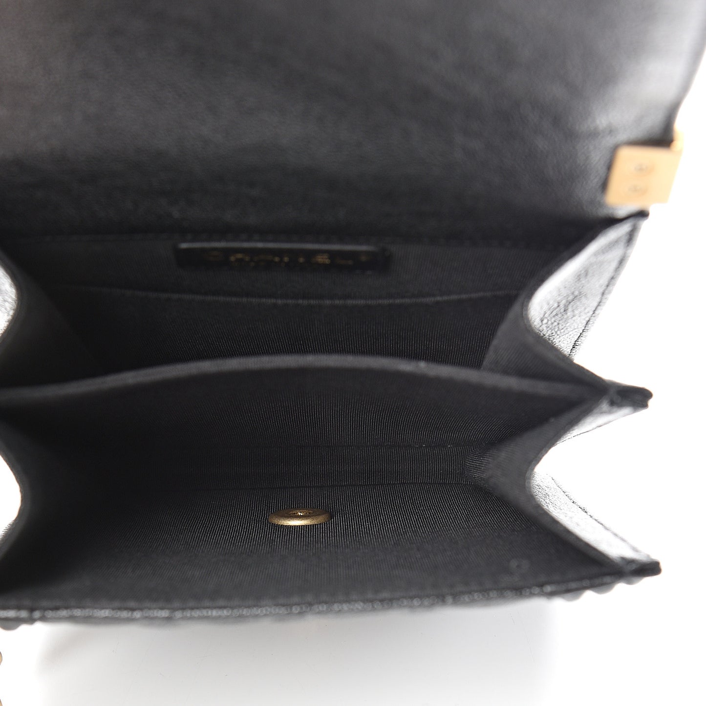 Caviar Quilted North South Boy Flap Black