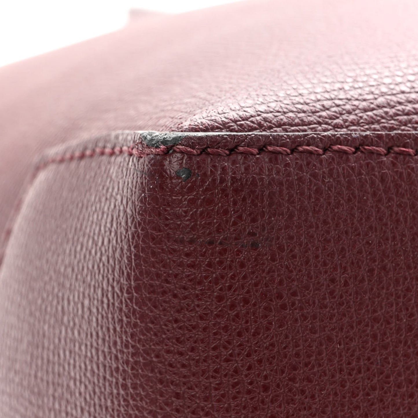 Calfskin Crest Embossed Small Tote Burgundy