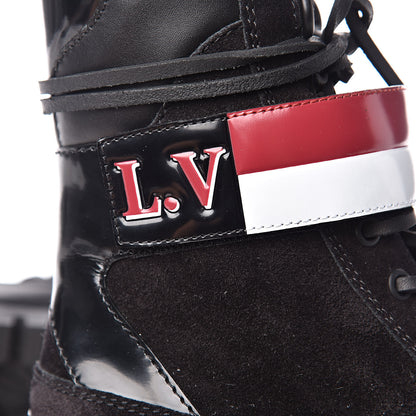 Louis Vuitton Suede Calfskin Laureate Platform Desert Boots 37 Black 9 of 10