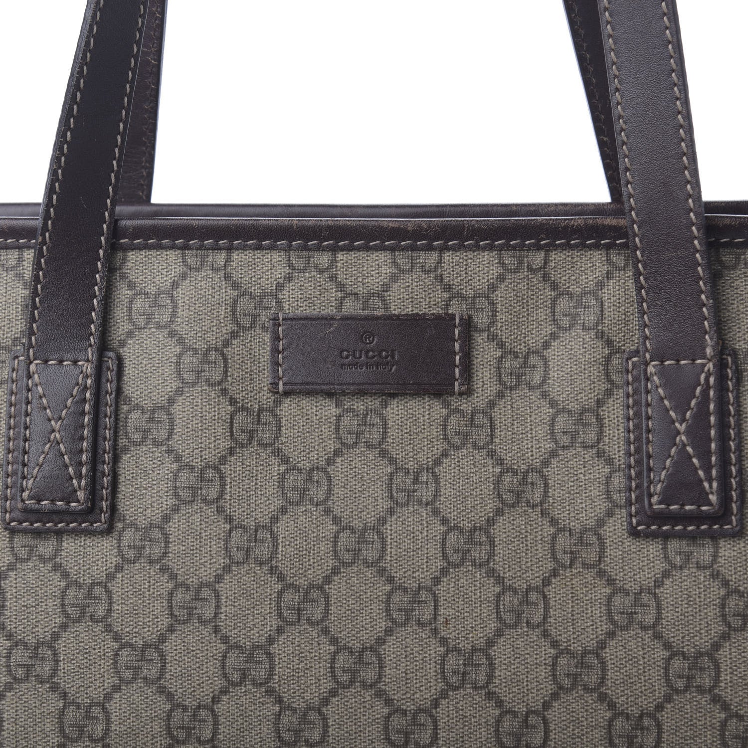 Gucci GG Supreme Monogram Medium Zippered Shopping Tote Dark Brown 12 of 12
