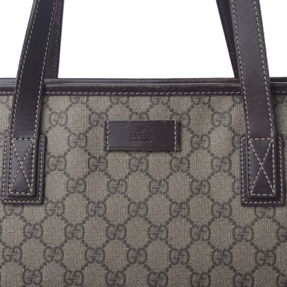 Gucci GG Supreme Monogram Medium Zippered Shopping Tote Dark Brown 12 of 12