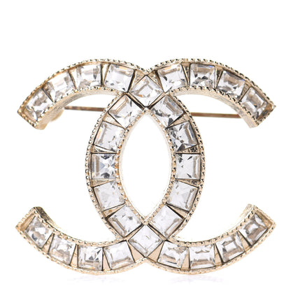 Chanel Baguette Crystal CC Brooch Gold 1 of 6
