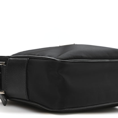 Prada Re-Nylon Vela Saffiano Pocket Double Zip Shoulder Bag Black 10 of 11