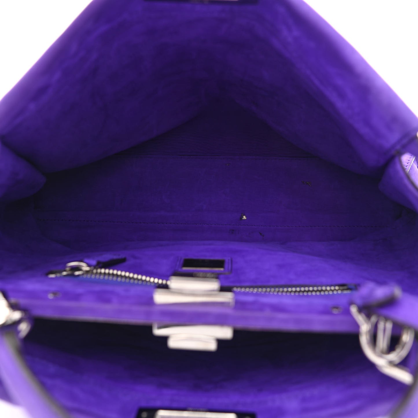 Suede Large Peekaboo Iconic Satchel Purple