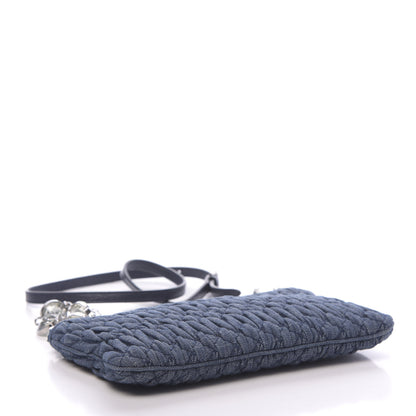 Miu Miu Denim Matelasse Crystal Chain Crossbody Bag Blue 4 of 10