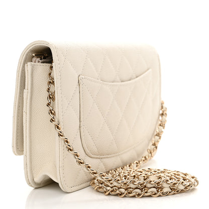 Chanel Caviar Quilted Wallet On Chain WOC White 3 of 11