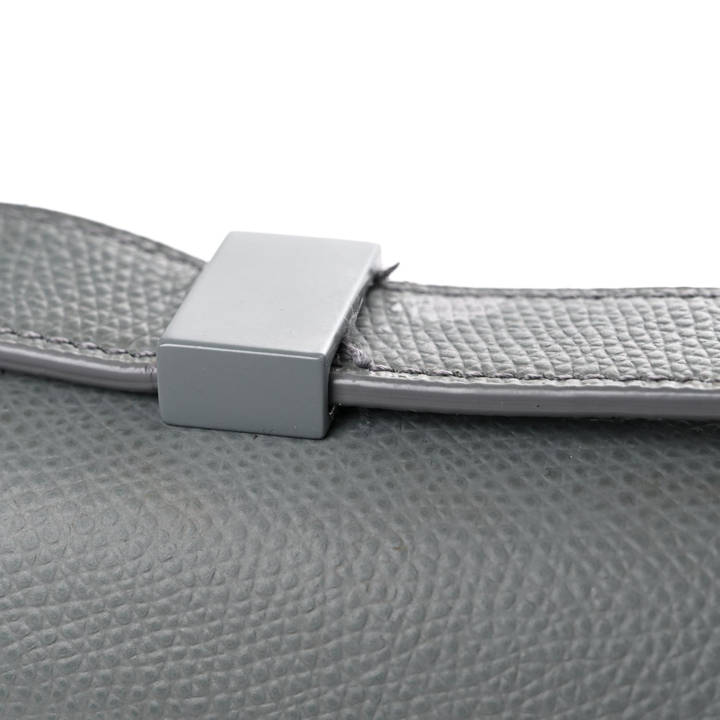 Ultra Matte Grained Calfskin 30 Montaigne Flap Bag Grey