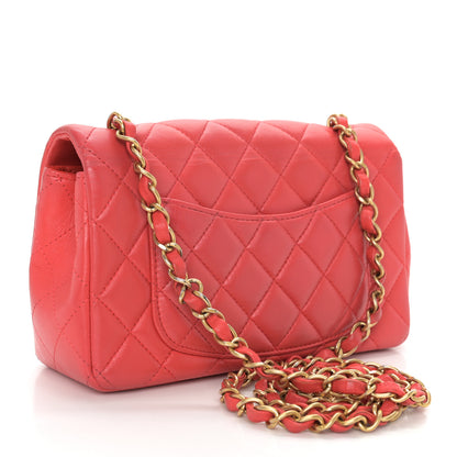 Chanel Lambskin Quilted Mini Rectangular Flap Red 3 of 14