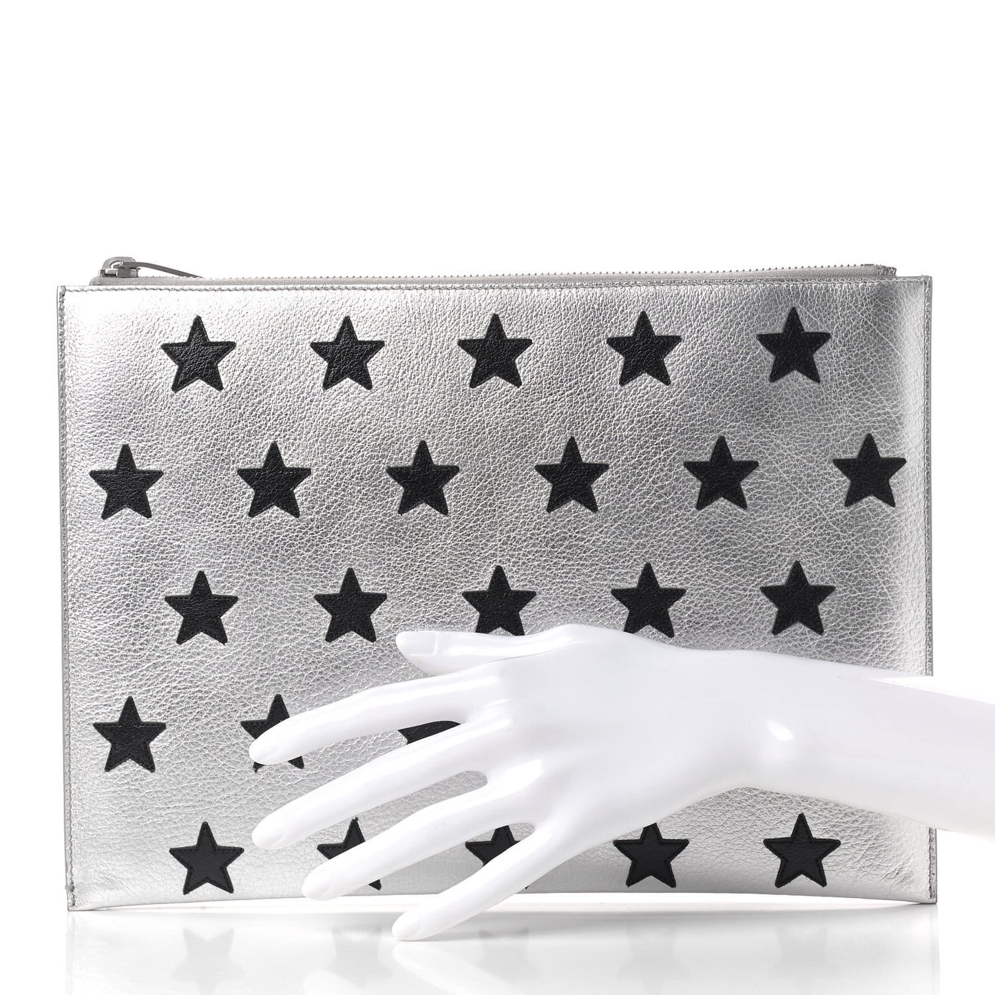 Calfskin Star Rider iPad Pouch Argento