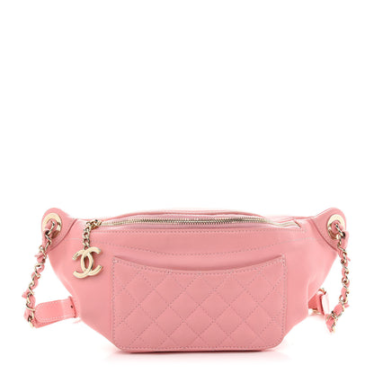 Chanel Lambskin Quilted Bi Waist Bag Fanny Pack Pink 1 of 9