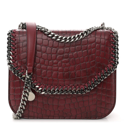 Stella McCartney Embossed Crocodile Effect Medium Falabella Box Shoulder Bag Red 1 of 11