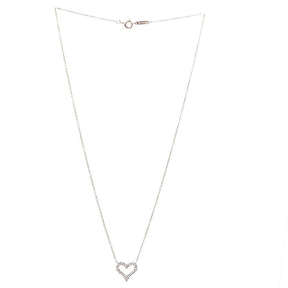 Tiffany 18K Rose Gold Diamond Mini Heart Pendant Necklace 3 of 6