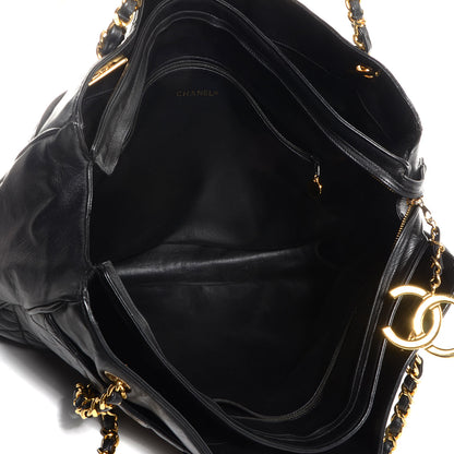 Chanel Lambskin Quilted Weekender Bag Black 5 of 8