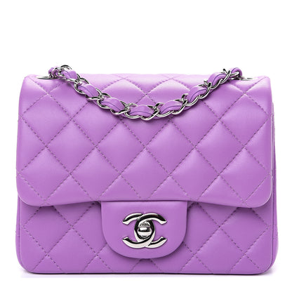 Chanel Lambskin Quilted Mini Square Flap Purple 1 of 11