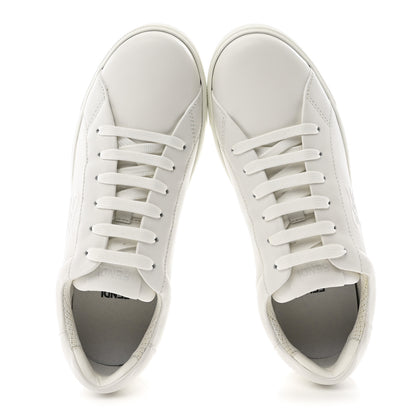 Fendi Vitello Karligraphy Embossed Womens Low Top Sneakers 36.5 White 2 of 10