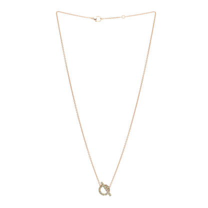 Hermes 18K Rose Gold Green Sapphire Finesse Pendant Necklace 3 of 6