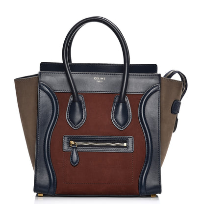 Celine Smooth Calfskin Nubuck Micro Tri-Color Luggage Marron 1 of 12