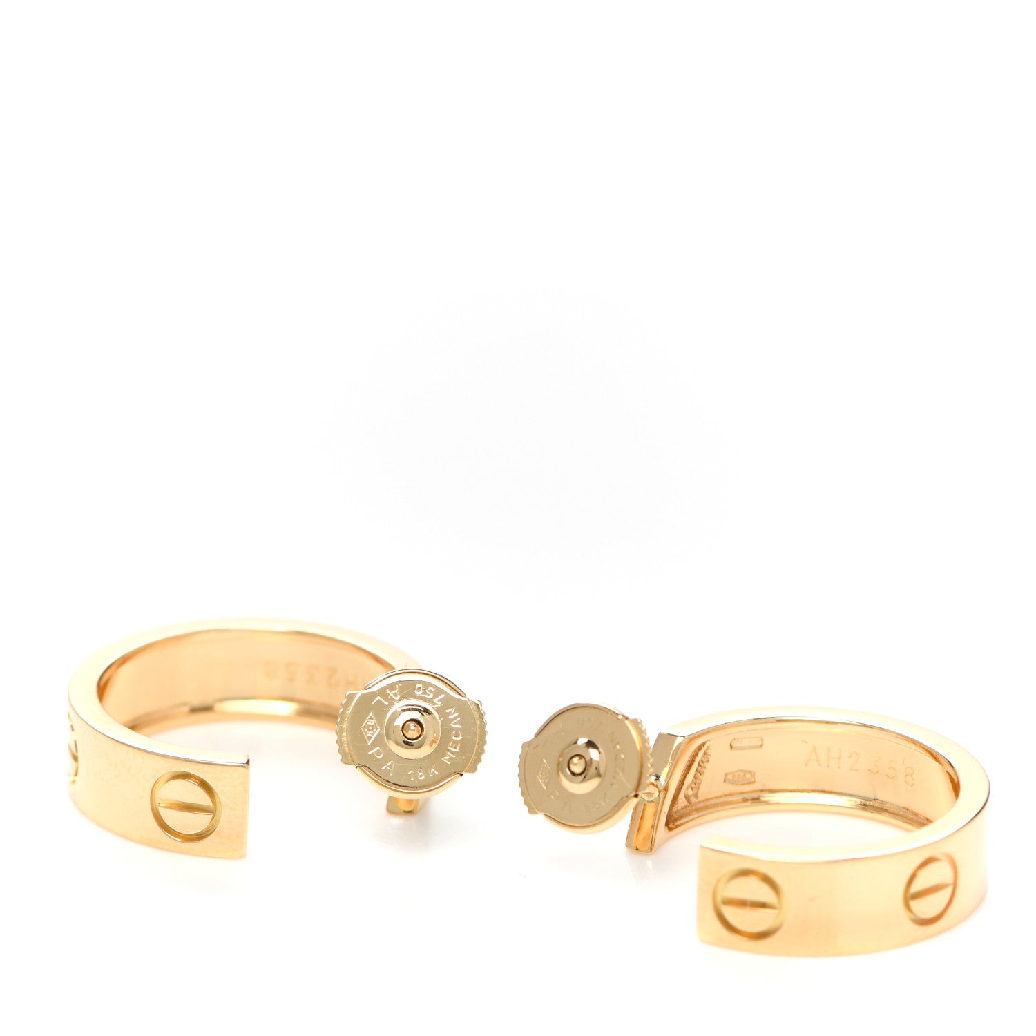 Cartier 18K Yellow Gold 5.5mm LOVE Hoop Earrings 3 of 5