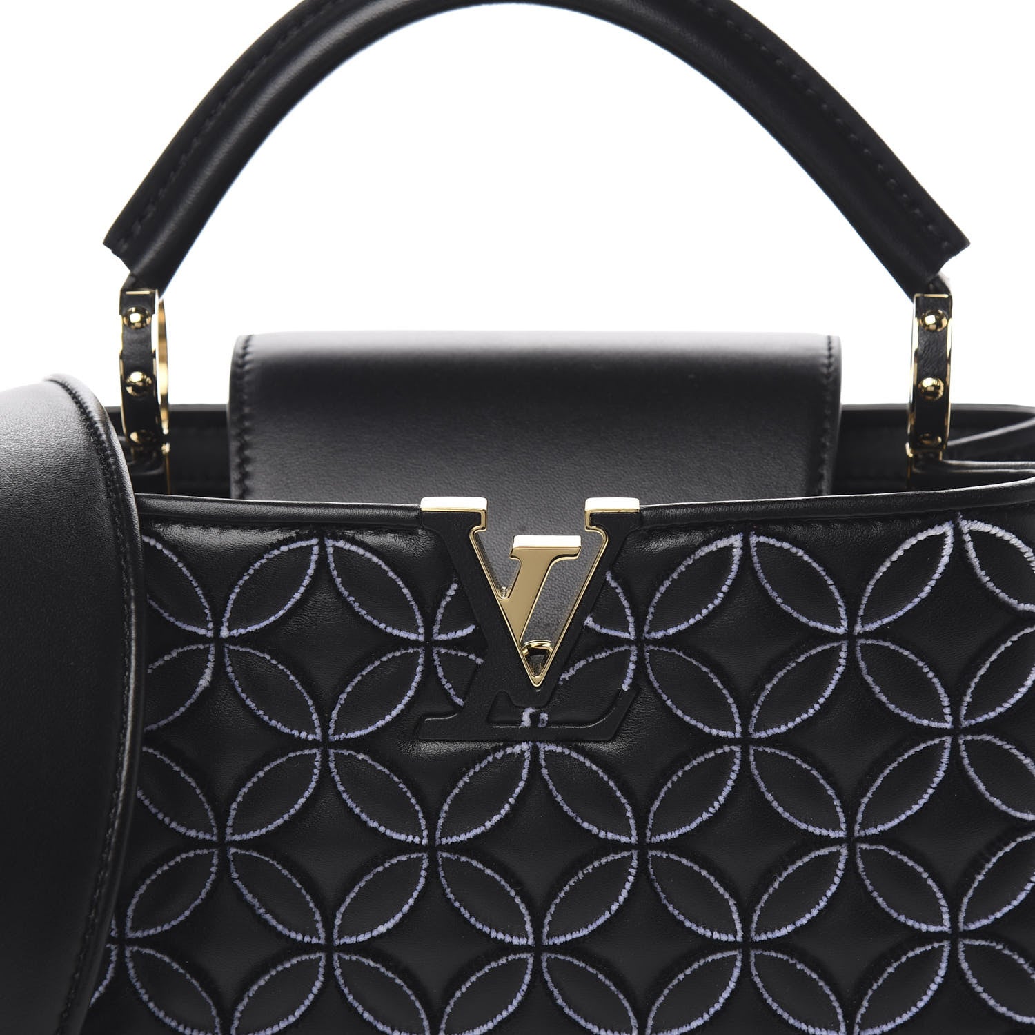 Louis Vuitton Tufted Lambskin Capucines BB Black 8 of 8