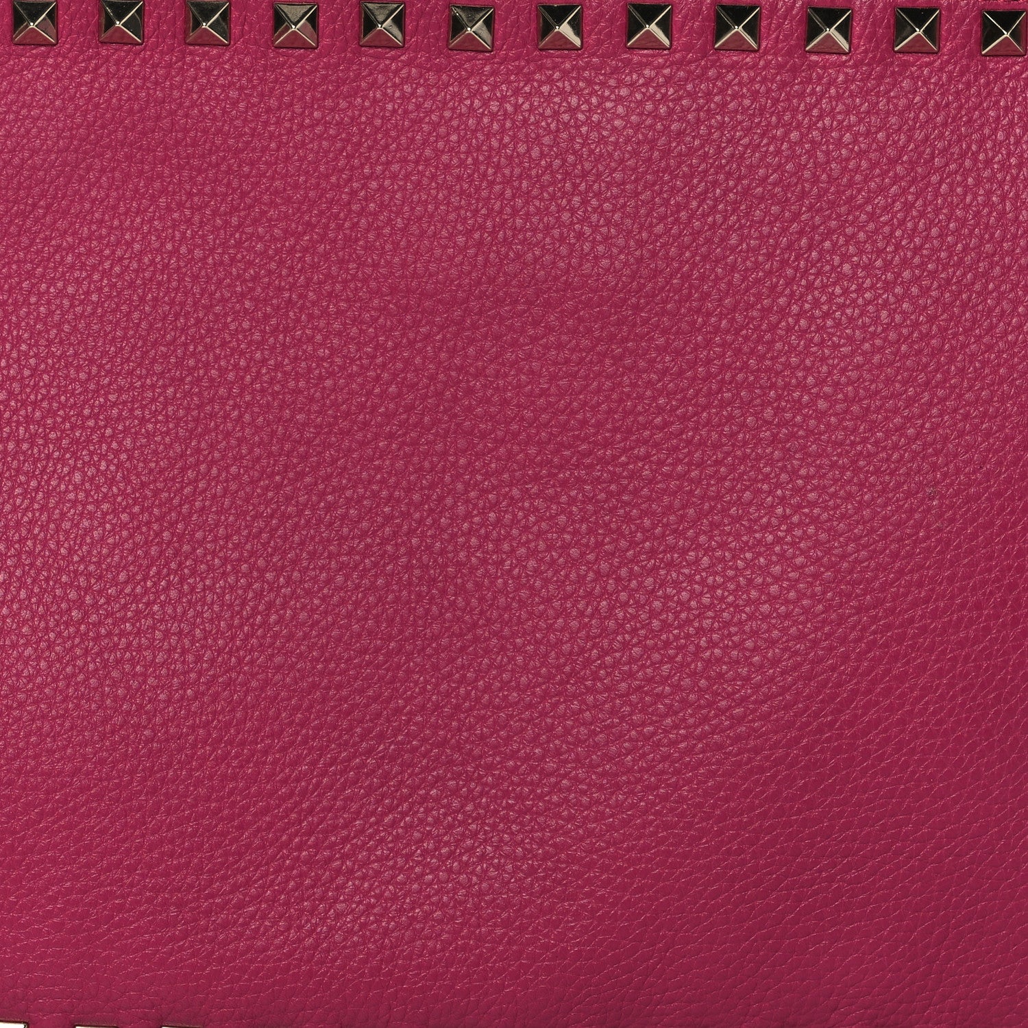 Valentino Garavani Pebbled Calfskin Large Rockstud Zip Pouch Deep Cyclamin 7 of 9
