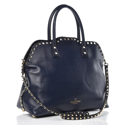 Valentino Garavani Vitello Rockstud Dome Satchel Marine 3 of 13