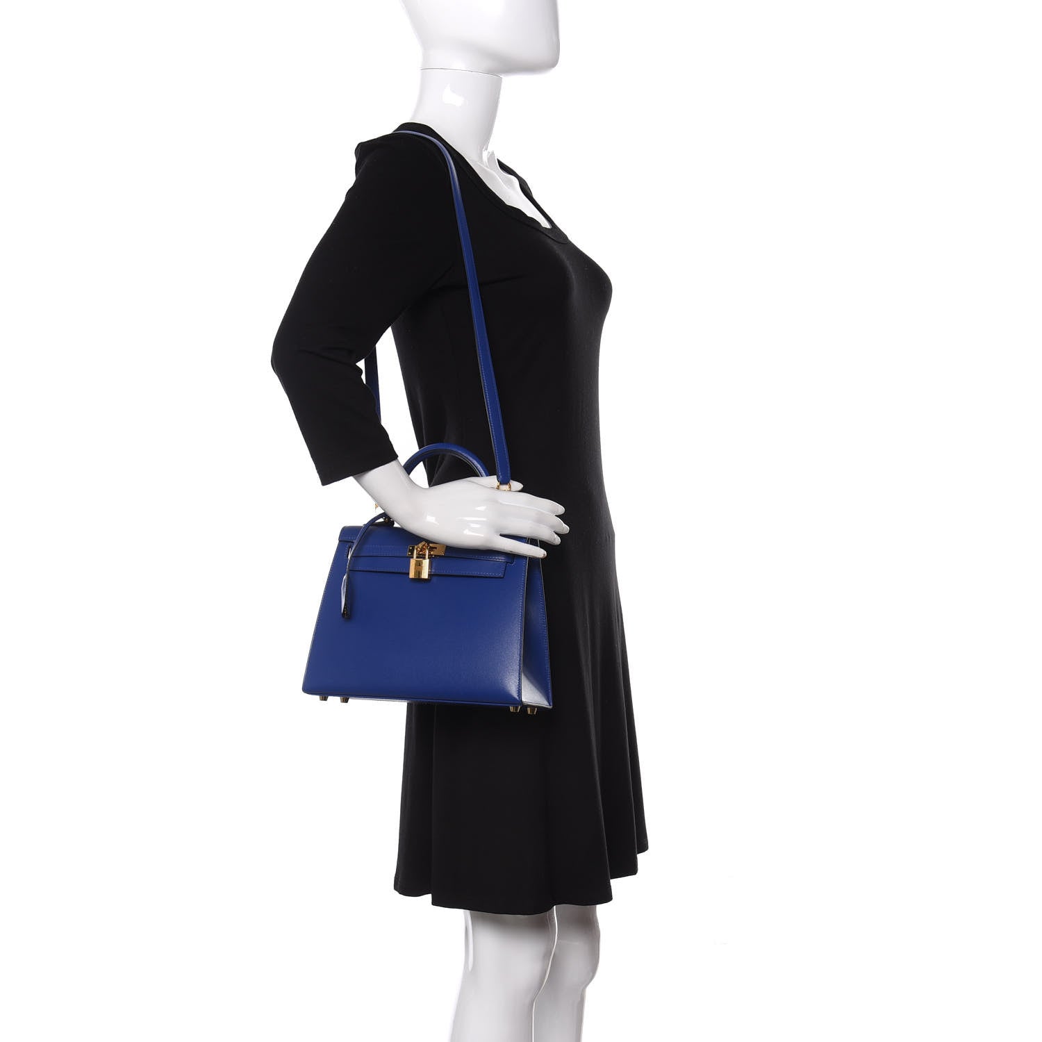 Hermes Tadelakt Kelly Sellier 25 Bleu Electrique 2 of 11