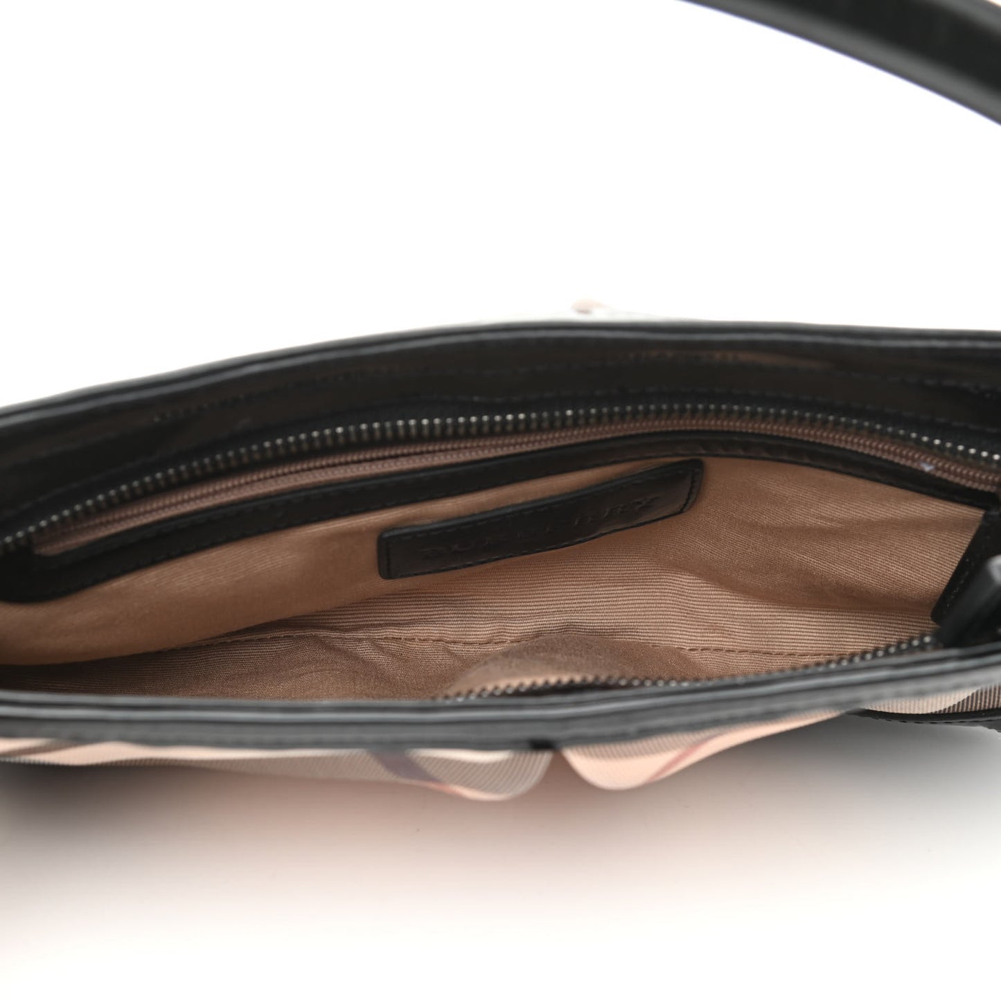 Patent Nova Check Shoulder Bag Black