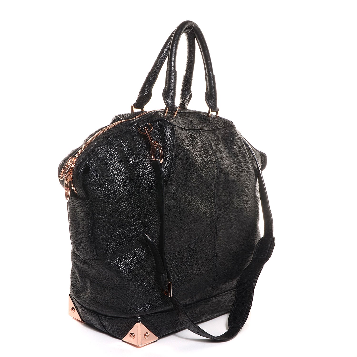 Alexander Wang Pebbled Leather Large Emile Black with Rose Gold Hardware 3 of 9