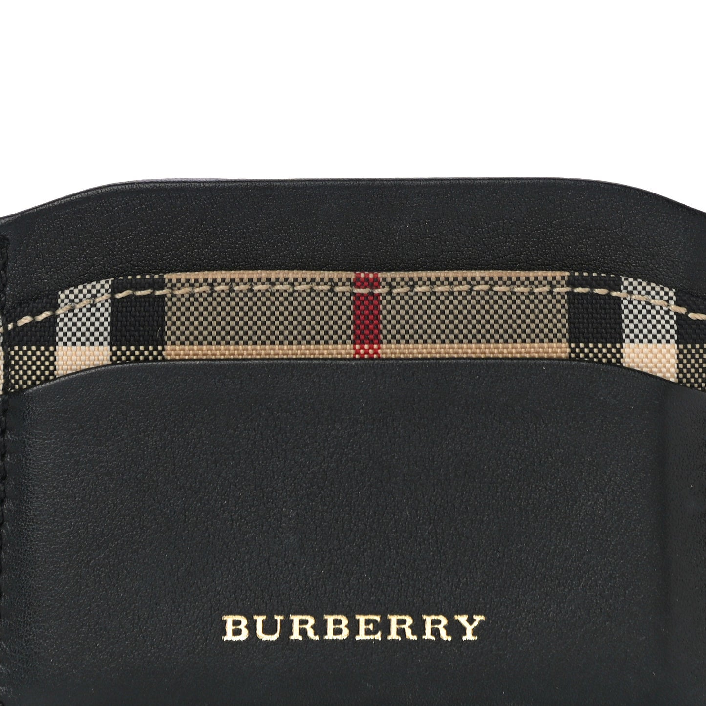 Calfskin Horseferry Check Izzy Card Case Black