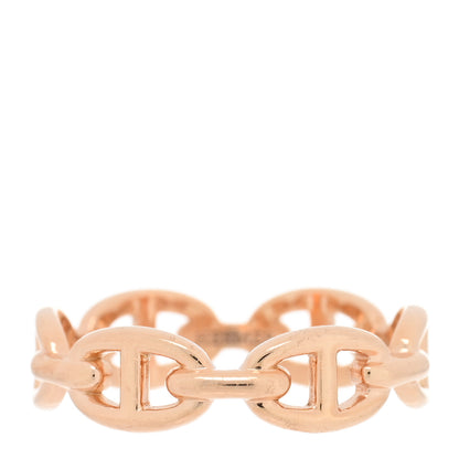 Hermes 18K Rose Gold PM Chaine d'Ancre Enchainee Ring 57 8 1 of 6