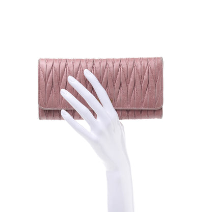 Miu Miu Nappa Matelasse Flap Wallet Rosa 2 of 13