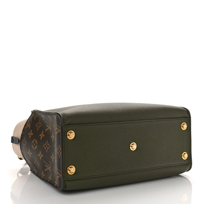 Louis Vuitton Calfskin Monogram On My Side MM Laurier Green Toffee Latte Beige 3 of 7