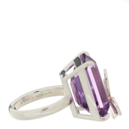 Tiffany Sterling Silver 18K Rose Gold Amethyst Return to Tiffany Love Bugs Butterfly Ring 51 5.75 5 of 6