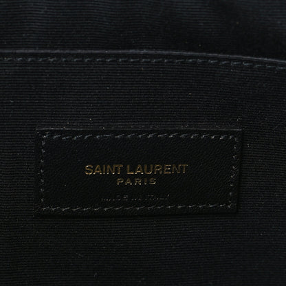 Saint Laurent Calfskin Crocodile Embossed Cassandre Tablet Pouch Black 6 of 8