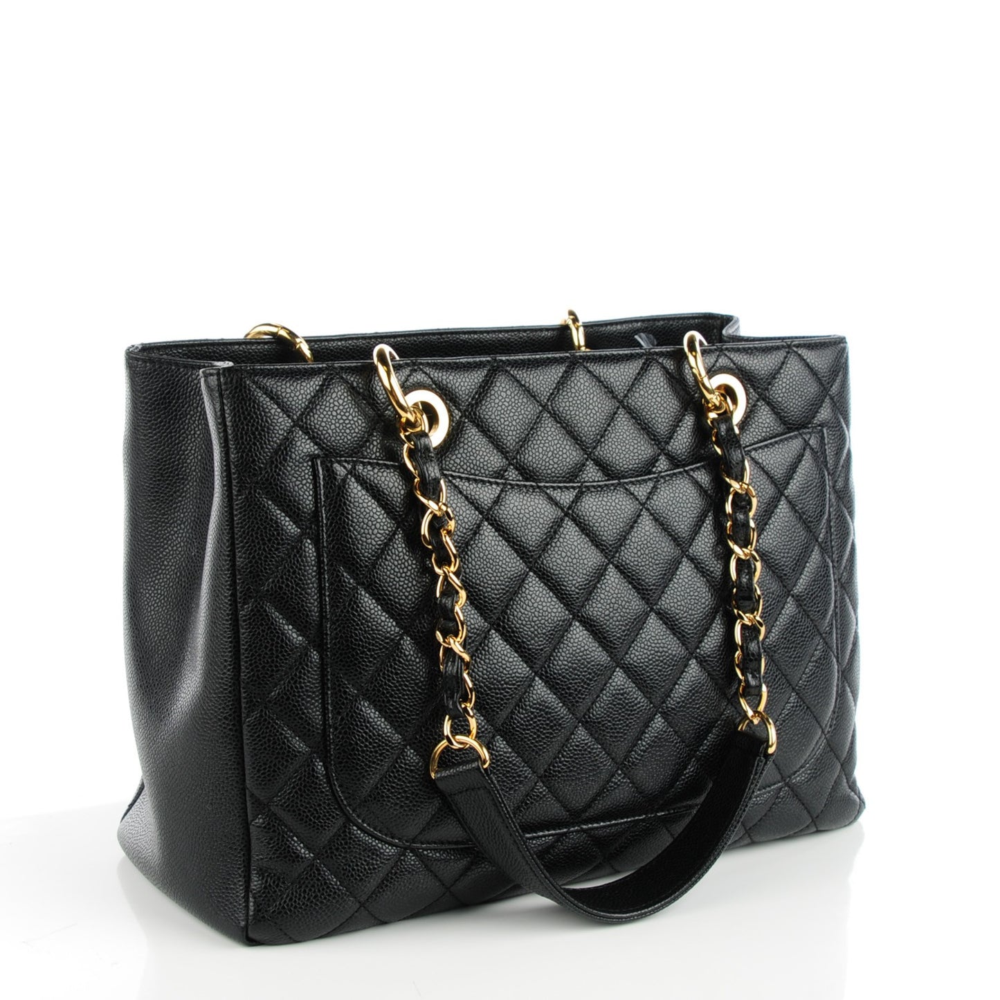 Caviar Quilted Grand Shopping Tote GST Black