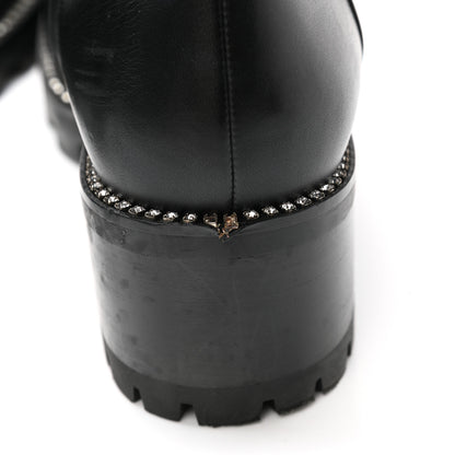 Jimmy Choo Grained Calfskin Crystal Embellished Mava Boots 40 Black 9 of 11