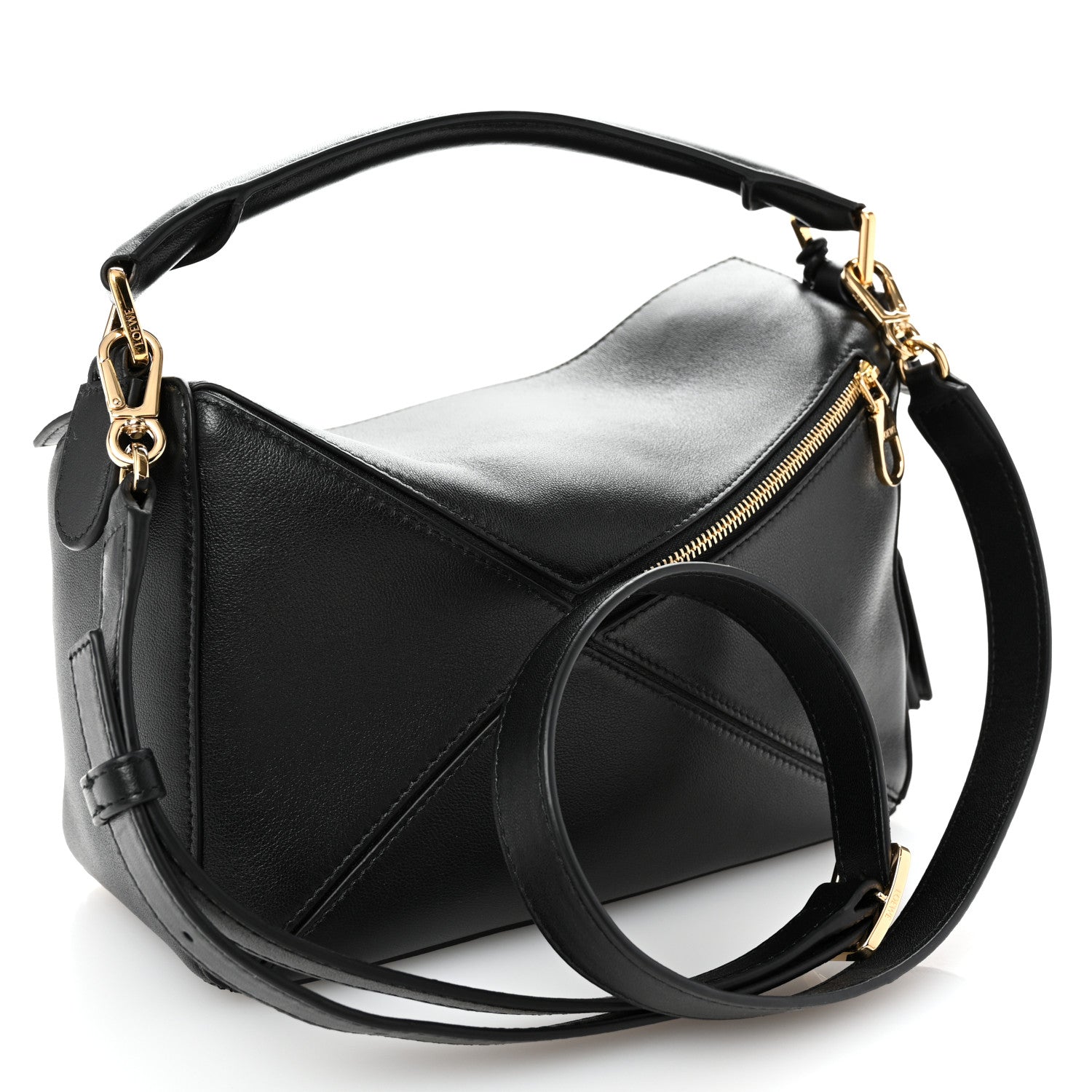 Loewe Nappa Lambskin Small Featherlight Puzzle Bag Black 3 of 10