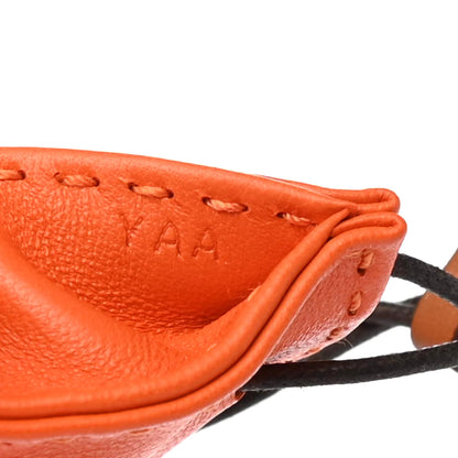 Hermes Milo Lambskin Swift Shopping Bag Charm Feu Gold 4 of 4