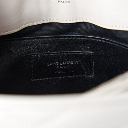 Saint Laurent Calfskin Y Quilted Monogram Small Loulou Chain Satchel Ivory 5 of 9