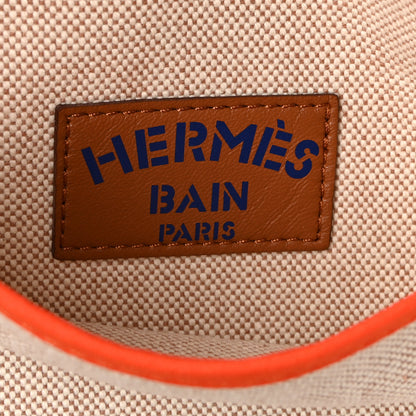 Hermes H Canvas Quadrige Beach Bag Bleu Jaune Rose 10 of 19