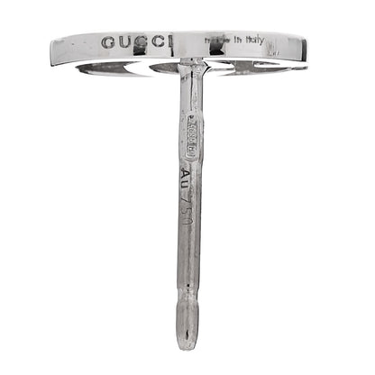 Gucci 18K White Gold Running G Stud Earrings 4 of 5