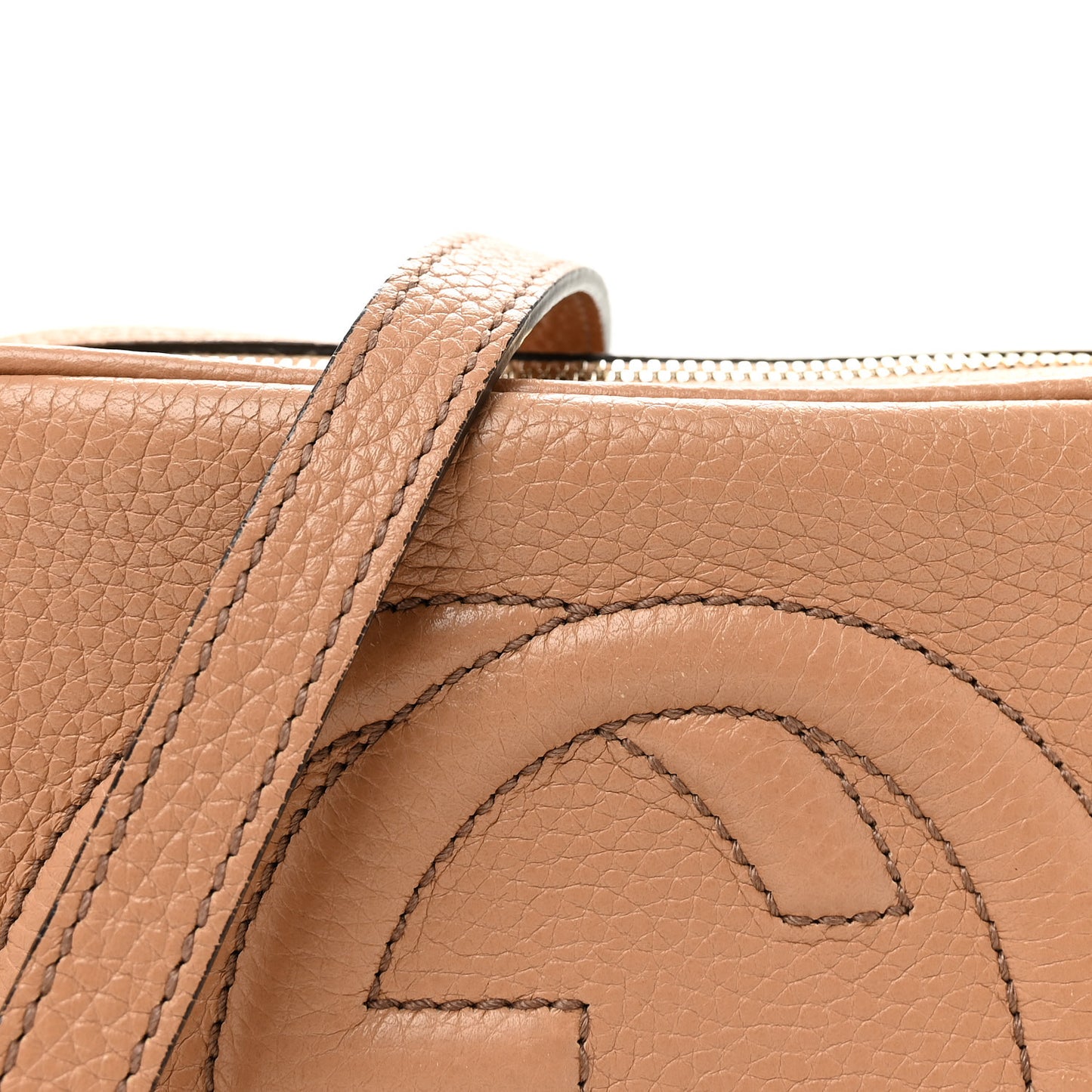 Pebbled Calfskin Small Soho Disco Bag Camelia