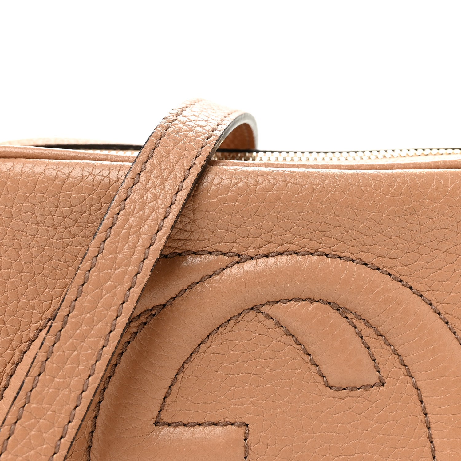 Gucci Pebbled Calfskin Small Soho Disco Bag Camelia 8 of 10