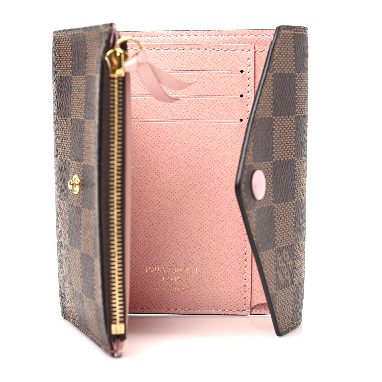 Louis Vuitton Damier Ebene Victorine Wallet Rose Ballerine 4 of 6