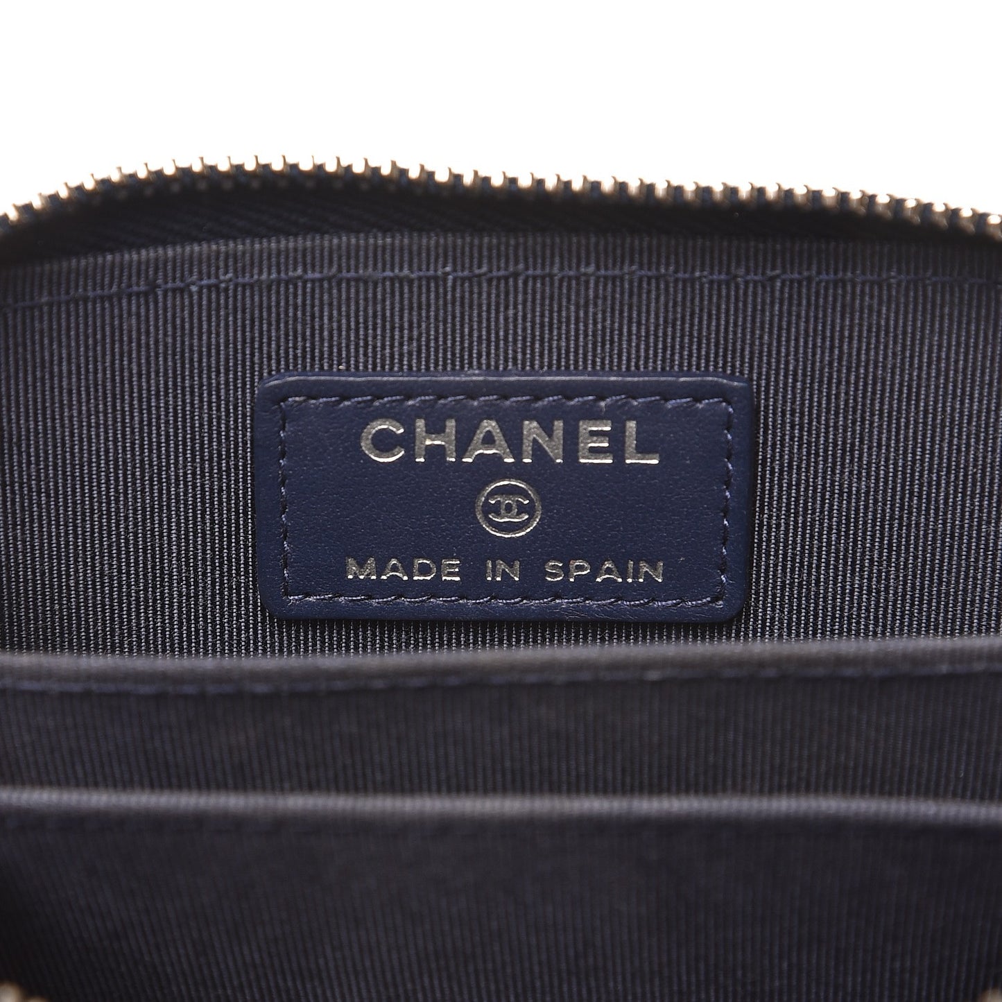 Caviar Quilted Zip Coin Purse Navy