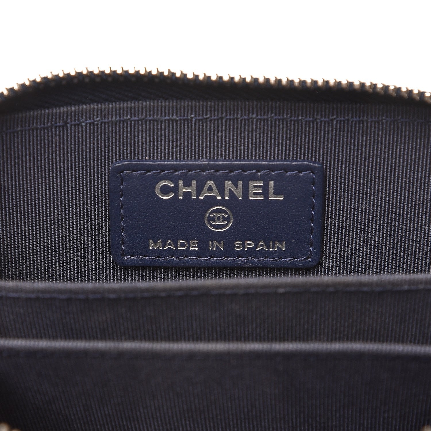 Chanel Caviar Quilted Zip Coin Purse Navy 6 of 7