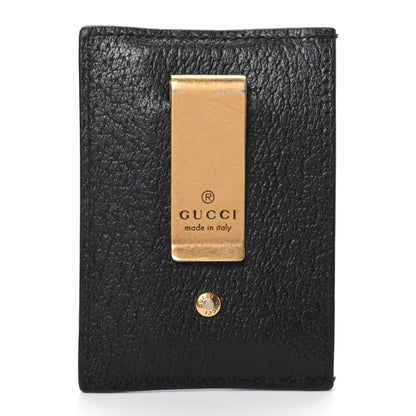 Gucci Calfskin Boar Effect GG Marmont Card Holder Money Clip Black 6 of 6