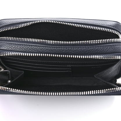 Christian Dior Grained Calfskin Pouch Navy Blue 5 of 9