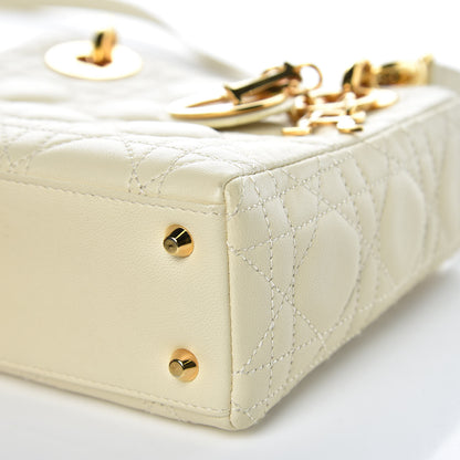 Christian Dior Lambskin Cannage Mini Lady Dior Light Beige 9 of 11