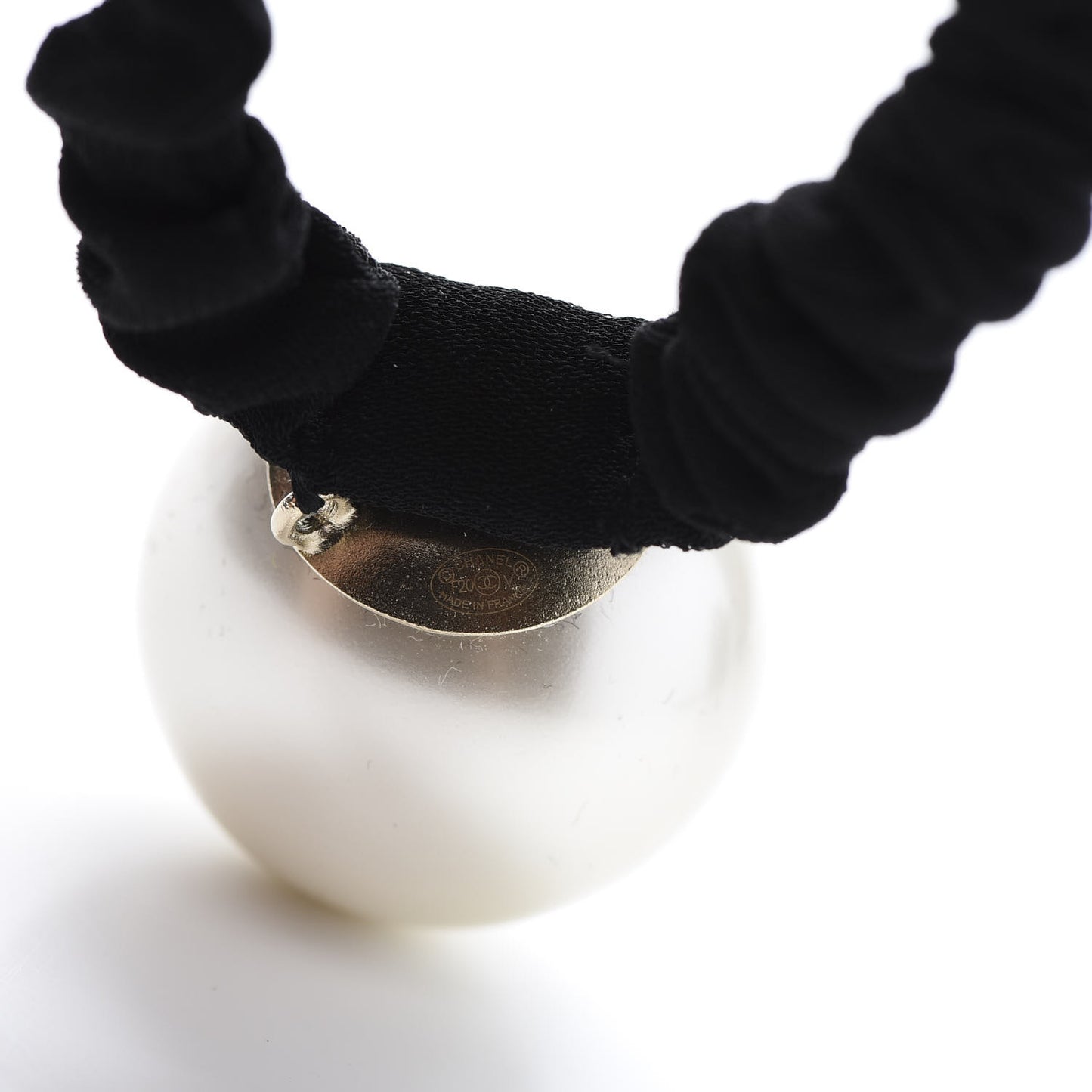 Pearl CC Hair Tie Black Gold Pearly White